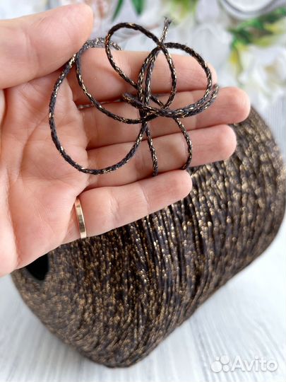 Пряжа для вязания хлопок с люрексом как Кучинелли