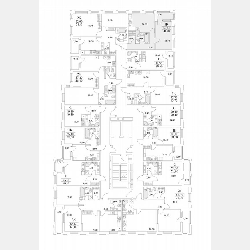 1-к. квартира, 41,2 м², 7/13 эт.