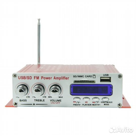 Усилитель мощности звука стерео 2*20 Вт FM USB SD