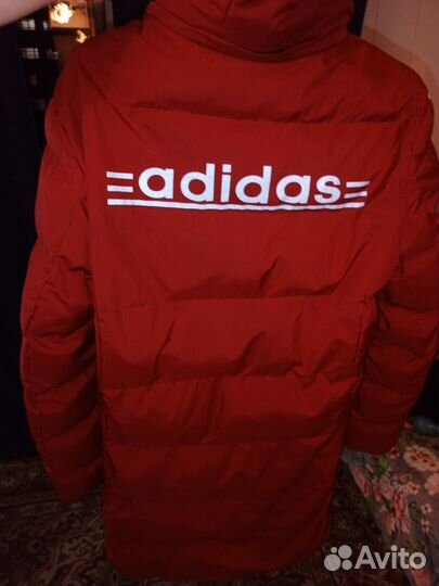 Пуховик adidas удлиненный мужской XL