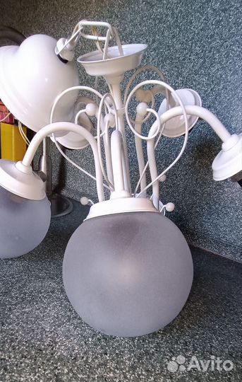 Люстра подвесная потолочная пятирожковая