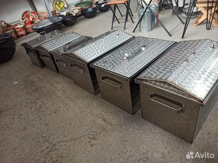 Коптильни с гидрозатвором (нержавейка 1.5-2 мм)