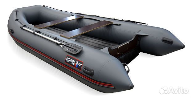 Лодка Хантер 390 А серая