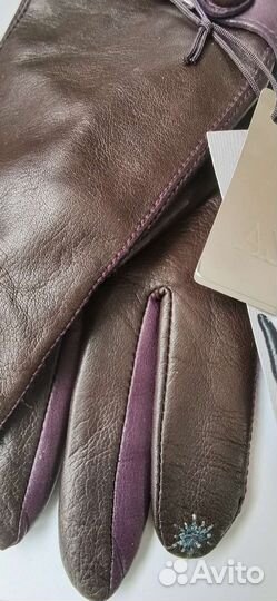 Перчатки женские кожаные новые 6.5 сенсорный экран