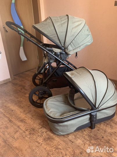 Коляска 2в1 Moon Nuova Olive Fishbone 2018