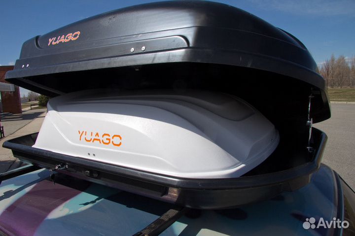 Автобокс на крышу Yuago 150х100х45 см, 410 литров