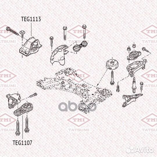 Опора двигателя зад TEG1107 tatsumi