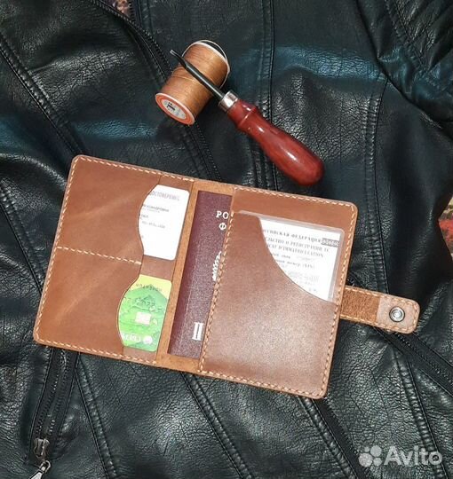 Обложка для документов из натуральной кожи