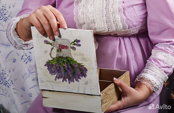 Шкатулка в стиле прованс (декупаж)