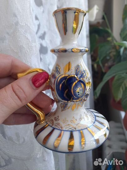 Фарфор гжель времен СССР в позолоте