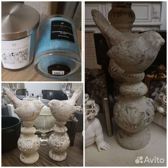 Статуэтка полотенце свеча птички ангел