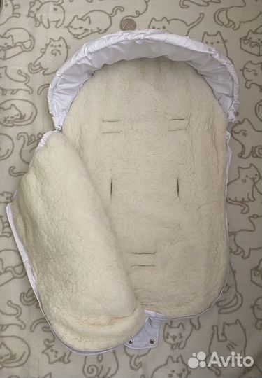 Зимний конверт на овчине в коляску