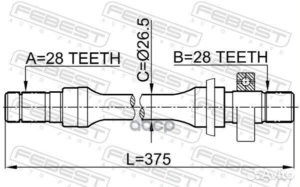 Полуось mazda 626 GE 91-97 прав. 0512-626GE Febest