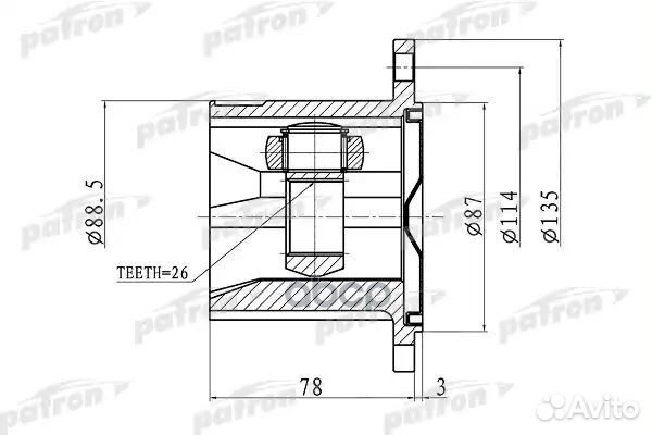 ШРУС внутренний правый 26x87 nissan X-trail T30