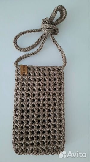 Вязаная сумка чехол для телефона