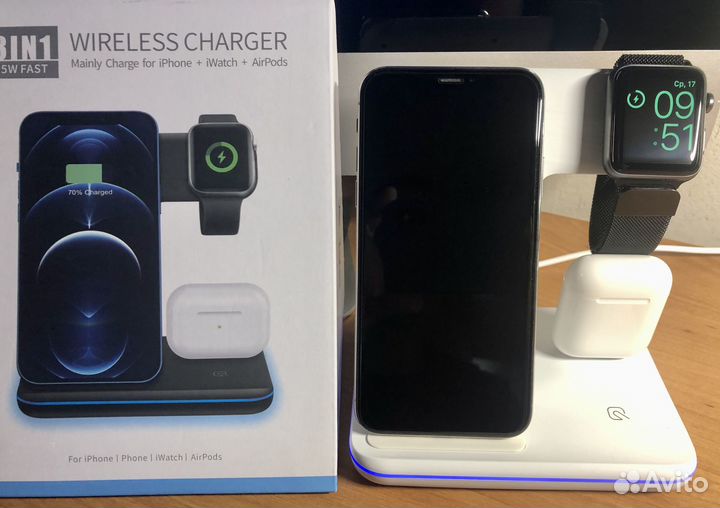 Беспроводная зарядная станция iPhone+Watch+AirPods