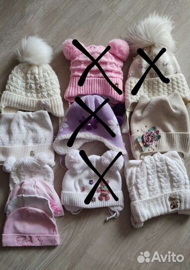 Шапки для девочки от 1 до 3,5 лет
