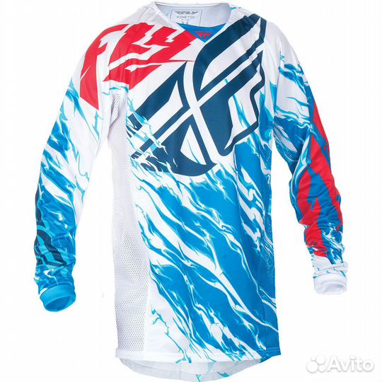 Джерси FLY racing kinetic relapse голубой красный S