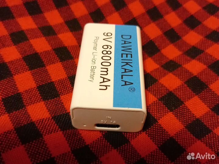 Аккумулятор крона 9v с USB type-c входом 1200 мАч