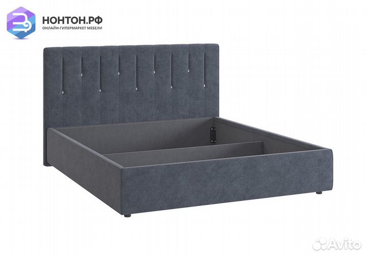 Кровать Кристи 2 1.6 м серо-синяя