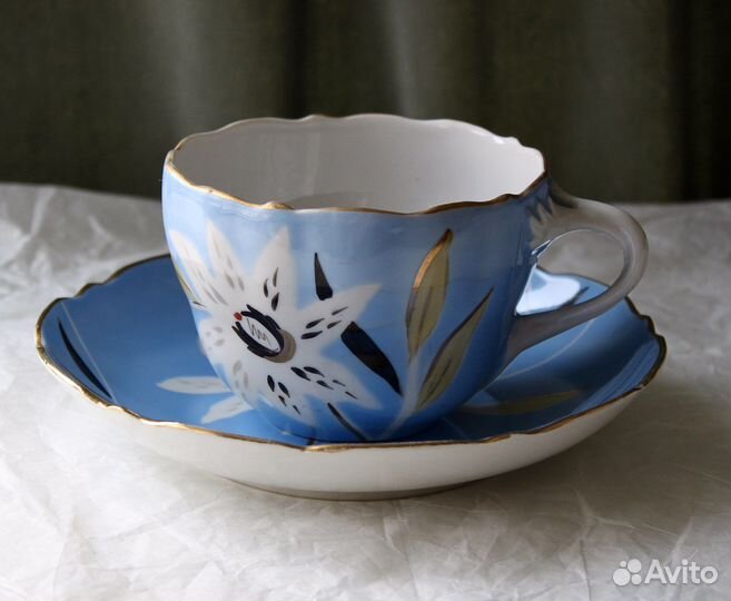 Редкая чайная пара Гигант Дулево