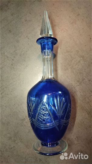 Графин и ваза цветной хрусталь, стекло СССР