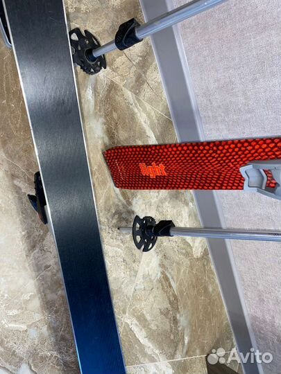 Горные лыжи 155 + крепления + ботинки 35-37,5