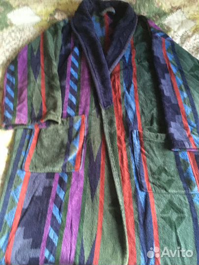 Мужской махровый халат для бани,две жилетки