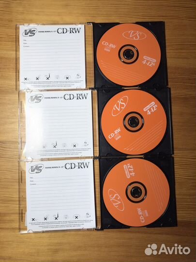 Диски для записи VS CD-RW 3 шт новые