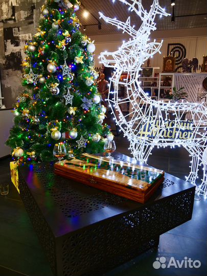 Нарды из ореха и эпоксидной смолы