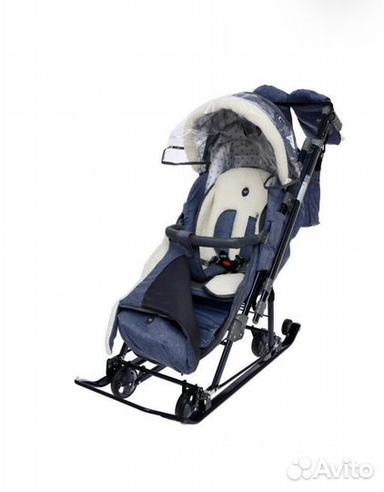 Санки-коляска Nika Ника Детям 7-8K нд7-8K, Джинс