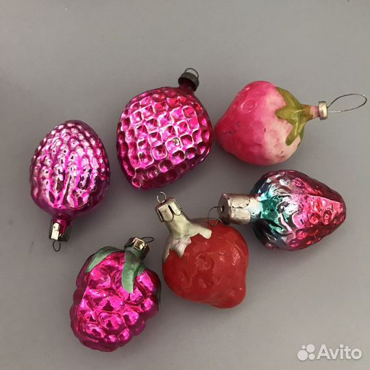 Советские елочные игрушки знмляника клубника СССР