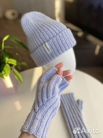 Шапка и митенки демисезонные