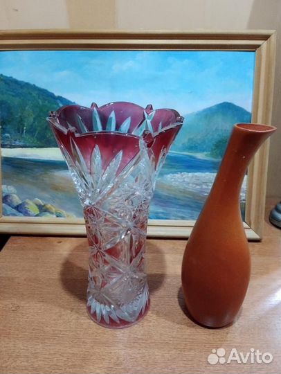 Большая хрустальная ваза