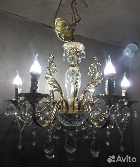 Люстра Подвесная Хрусталь - 10004/6 золото