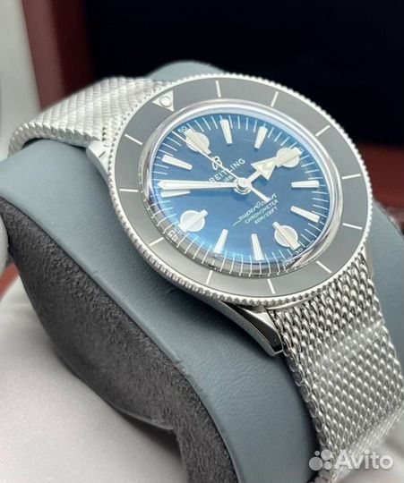 Breitling superocean steel black часы