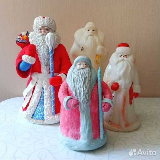 Советский Дед мороз, пластик, Ватный дед мороз