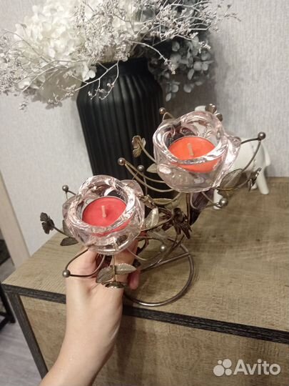 Подсвечник винтаж. Свечки в подарок