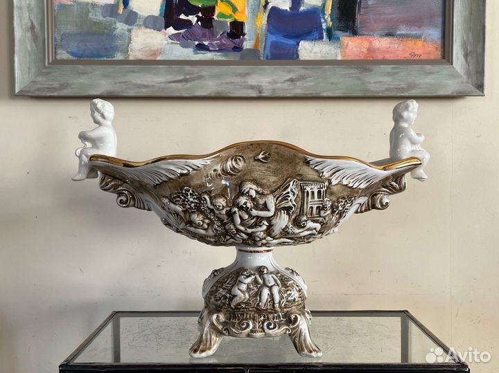 Capodimonte 40 см ваза фруктовница гигант фарфор