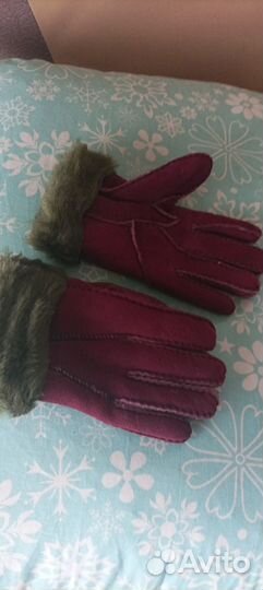 Перчатки замшевые натуральный мех
