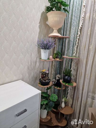 Подставка для цветов напольная деревянная