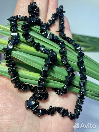 Бусы 60 см обсидиан