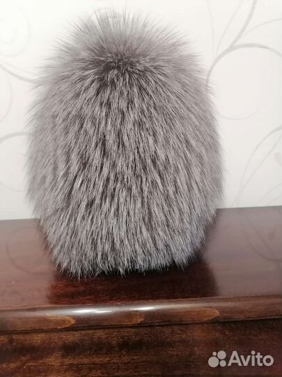 Шапка женская вязаная чернобурка