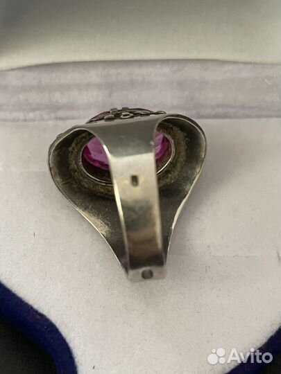 Кольцо серебро СССР 875 проба со звездой