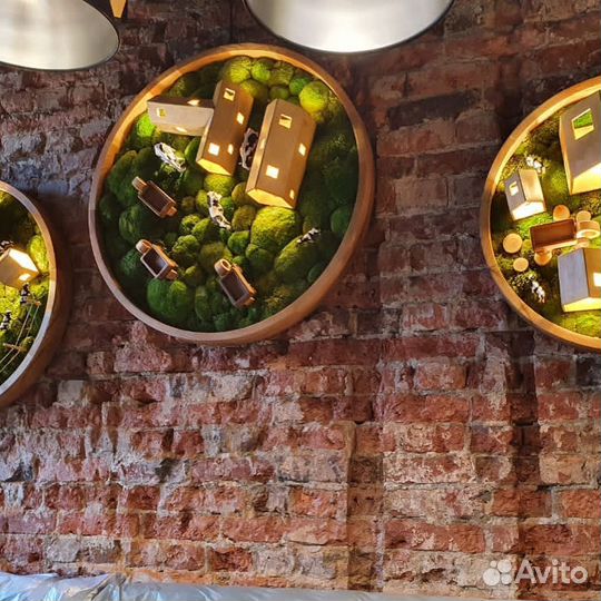 Картины, озеленение мхом