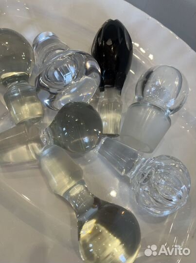 Пробка хрусталь/стекло, блюдо 41х29.5 см 19 век