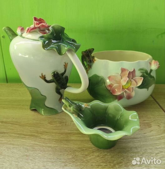 Набор чайный Лягушка. Новый. Фарфор