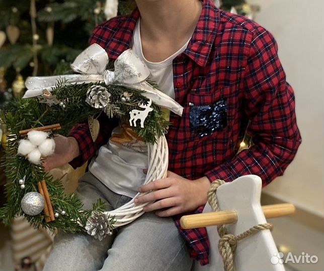 Рубашка в клетку для девочки