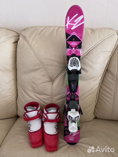 Горные лыжи K2 на рост 76 см с ботинками