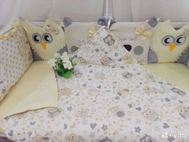 Бортики и комплект белья